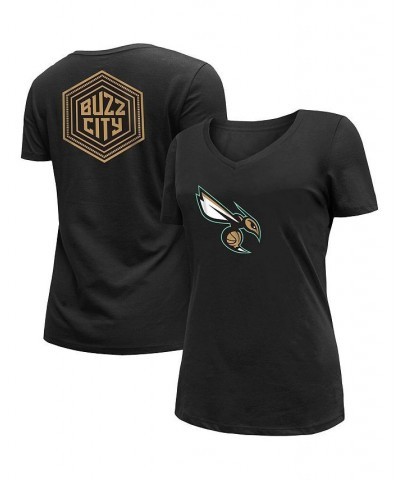 Women's Black Charlotte Hornets 2022/23 City Edition V-Neck T-shirt Black $27.72 Tops