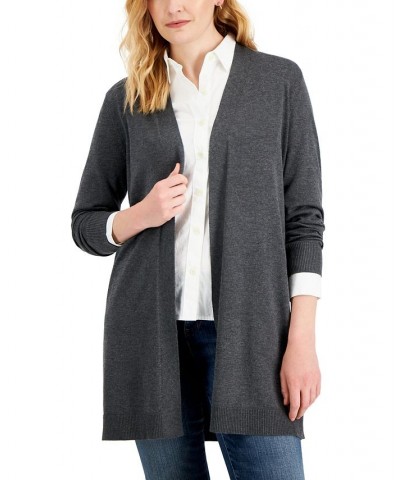 Women's Open-Front Cardigan Charcoal Heather $10.01 Sweaters