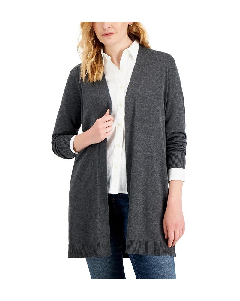 Women's Open-Front Cardigan Charcoal Heather $10.01 Sweaters