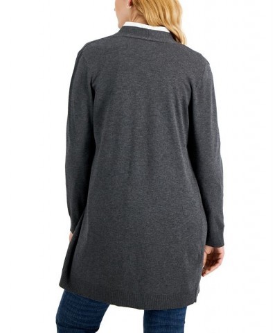 Women's Open-Front Cardigan Charcoal Heather $10.01 Sweaters