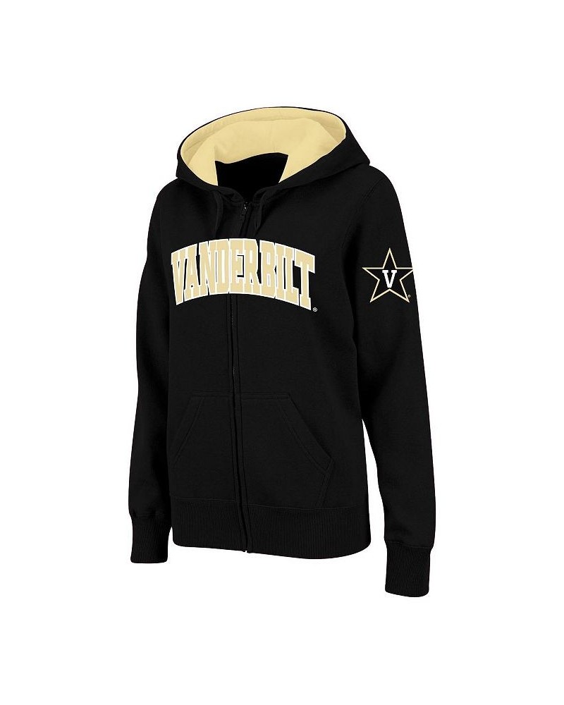 Women's Stadium Athletic Black Vanderbilt Commodores Arched Name Full-Zip Hoodie Black $29.90 Sweatshirts