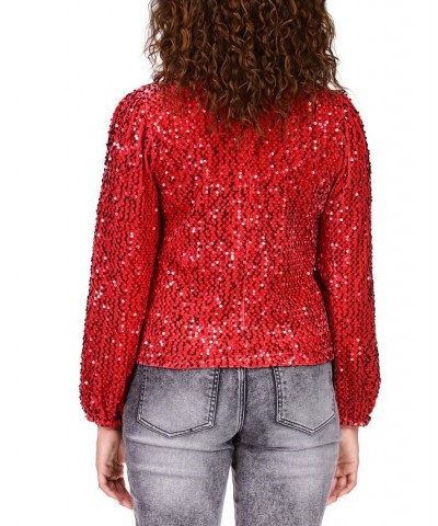 All Nighter Mock-Neck Top Red $29.16 Tops