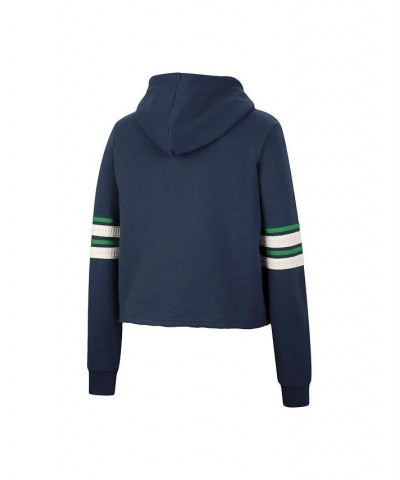 Women's Navy Notre Dame Fighting Irish Retro Cropped Pullover Hoodie Navy $33.84 Sweatshirts