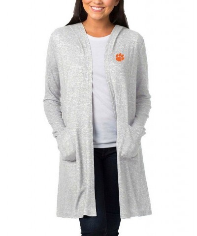 Women's Heathered Gray Clemson Tigers Cuddle Soft Duster Cardigan Heathered Gray $26.00 Sweaters