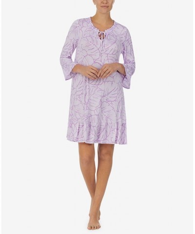 Women's Short 3/4 Sleeves Nightgown White, Blue $21.83 Sleepwear