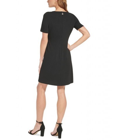 Women's Cutout Scuba Crepe Sheath Dress Black $23.59 Dresses