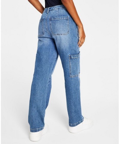 Women's High Rise Utility Denim Jeans Blue $33.04 Jeans