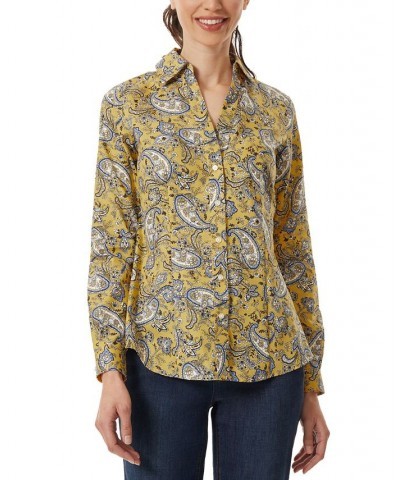 Women's Paisley Easy Care Blouse Yellow $28.47 Tops