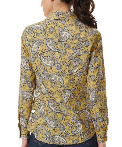 Women's Paisley Easy Care Blouse Yellow $28.47 Tops