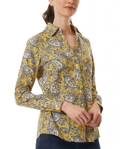 Women's Paisley Easy Care Blouse Yellow $28.47 Tops