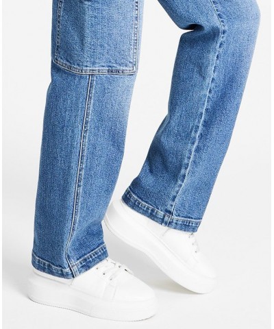 Women's High Rise Utility Denim Jeans Blue $33.04 Jeans