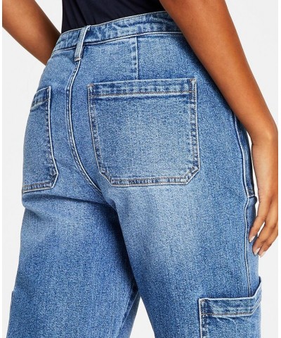 Women's High Rise Utility Denim Jeans Blue $33.04 Jeans