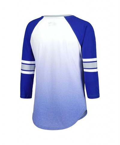 Women's Blue Tampa Bay Lightning Lead Off Tri-Blend Raglan 3/4-Sleeve V-Neck T-shirt Blue $30.38 Tops