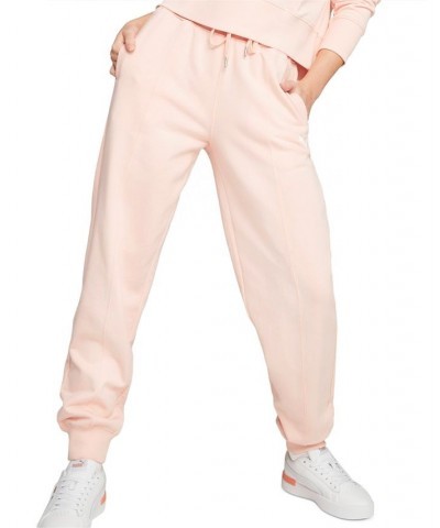 Women's Her Cotton High-Rise Drawstring Pants Pink $31.50 Pants