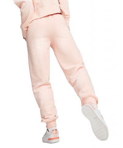 Women's Her Cotton High-Rise Drawstring Pants Pink $31.50 Pants