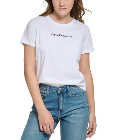 Petite Cotton Crewneck Tee White $15.77 Tops