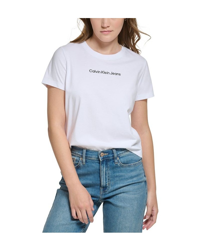 Petite Cotton Crewneck Tee White $15.77 Tops