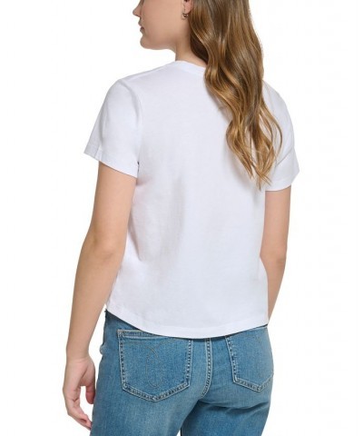 Petite Cotton Crewneck Tee White $15.77 Tops