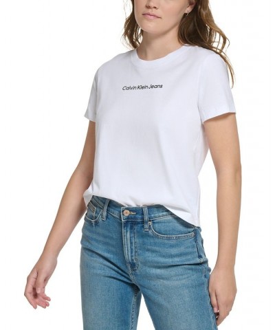 Petite Cotton Crewneck Tee White $15.77 Tops