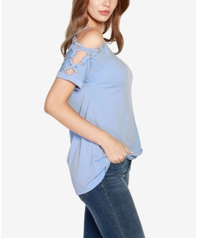 Women's Cold-Shoulder Top Scuba Turq $17.84 Tops