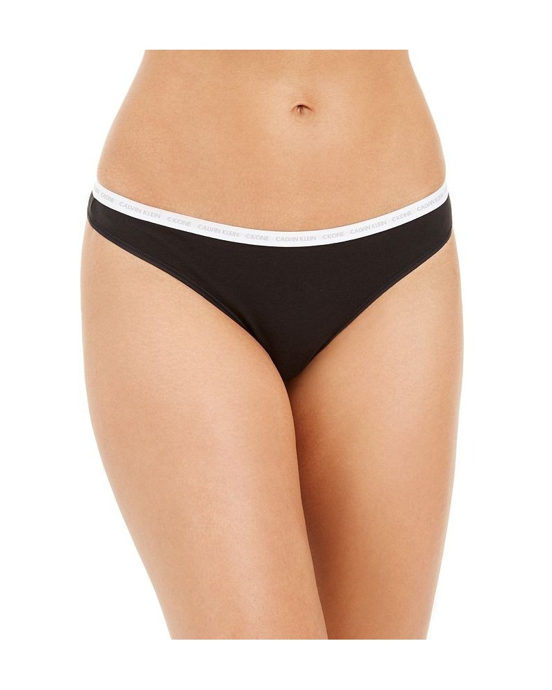 CK One Cotton Singles Thong Underwear QD3783 Black $10.95 Panty