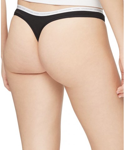 CK One Cotton Singles Thong Underwear QD3783 Black $10.95 Panty