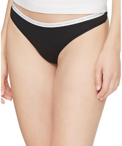 CK One Cotton Singles Thong Underwear QD3783 Black $10.95 Panty