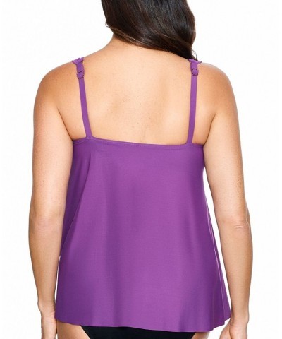 Razzle Dazzle Underwire Tankini Top Purple $58.80 Swimsuits