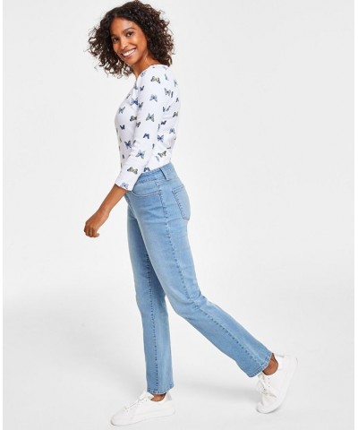 Women's Lexington Tummy Control Straight-Leg Jeans Niagara Wash $12.50 Jeans