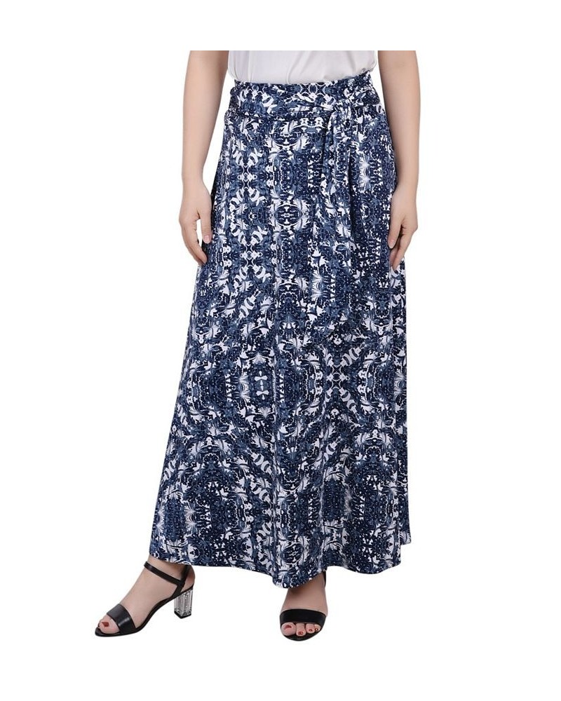 Women's Missy Maxi Skirt with Sash Waist Tie Navy Skyterrace $17.60 Skirts