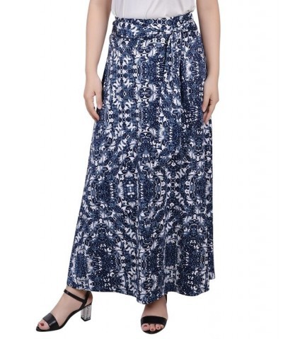 Women's Missy Maxi Skirt with Sash Waist Tie Navy Skyterrace $17.60 Skirts