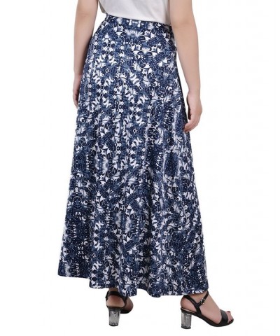 Women's Missy Maxi Skirt with Sash Waist Tie Navy Skyterrace $17.60 Skirts