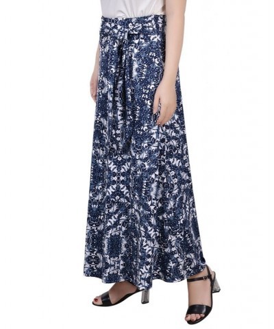 Women's Missy Maxi Skirt with Sash Waist Tie Navy Skyterrace $17.60 Skirts