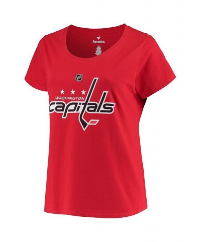 Women's Branded TJ Oshie Red Washington Capitals Plus Size Name and Number Scoop Neck T-shirt Red $26.39 Tops