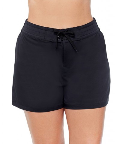 Plus Size Beach Board Shorts Black $26.95 Swimsuits