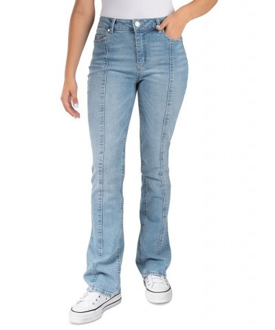 Juniors' Seamed High-Rise Bootcut Jeans Med Blue $15.81 Jeans