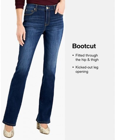 Juniors' Seamed High-Rise Bootcut Jeans Med Blue $15.81 Jeans