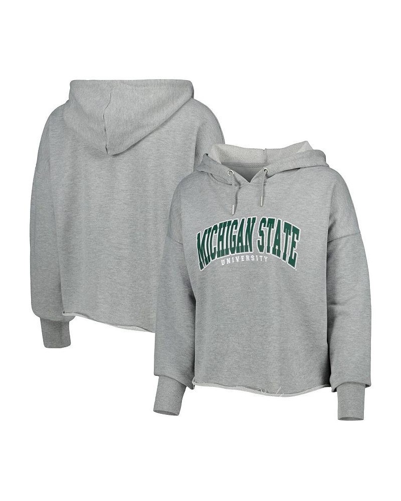 Women's Heather Gray Michigan State Spartans Core University Cropped French Terry Pullover Hoodie Heather Gray $38.99 Sweatsh...