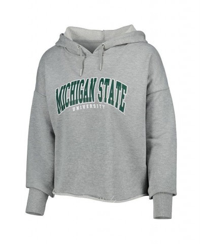 Women's Heather Gray Michigan State Spartans Core University Cropped French Terry Pullover Hoodie Heather Gray $38.99 Sweatsh...