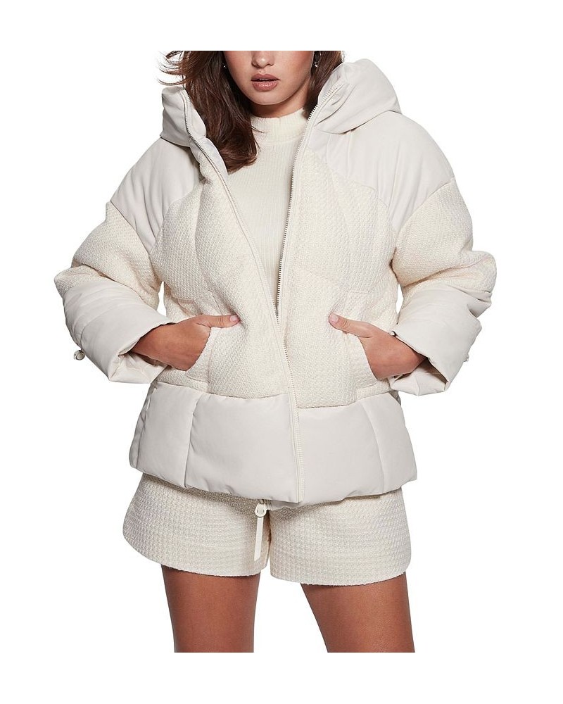 Women's Lea Hooded Padded Jacket White $65.11 Coats