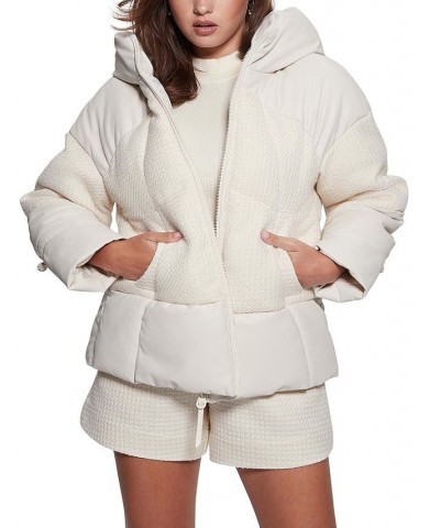 Women's Lea Hooded Padded Jacket White $65.11 Coats