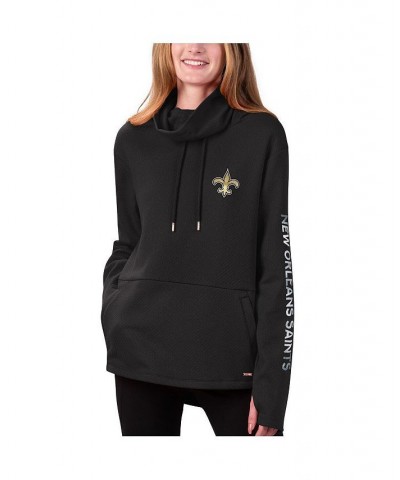 Women's Black New Orleans Saints Amelia Turtleneck Pullover Hoodie Black $46.74 Sweatshirts