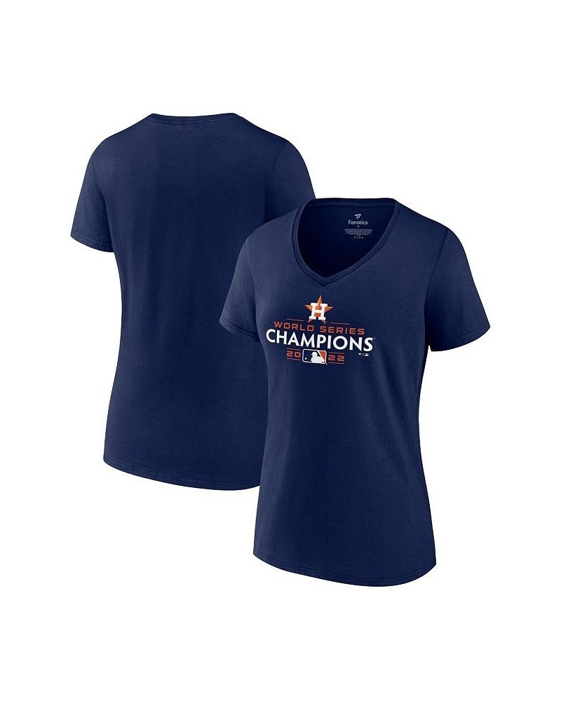 Women's Branded Navy Houston Astros 2022 World Series Champions Champions Logo V-Neck T-shirt Navy $22.50 Tops