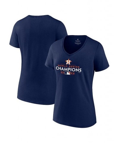 Women's Branded Navy Houston Astros 2022 World Series Champions Champions Logo V-Neck T-shirt Navy $22.50 Tops