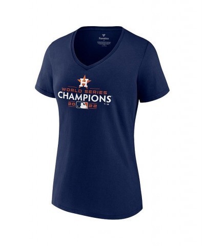 Women's Branded Navy Houston Astros 2022 World Series Champions Champions Logo V-Neck T-shirt Navy $22.50 Tops