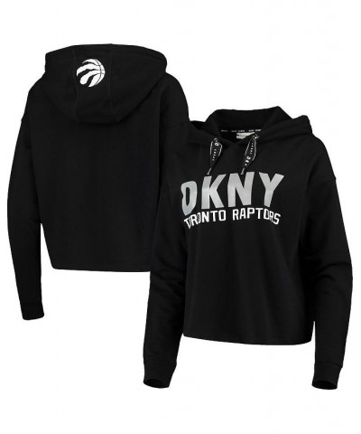 Women's Black Toronto Raptors Maddie Cropped Hoodie Black $30.36 Sweatshirts