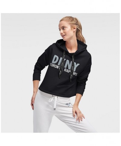 Women's Black Toronto Raptors Maddie Cropped Hoodie Black $30.36 Sweatshirts