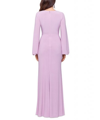 Petite Draped V-Neck Gown Rose $76.65 Dresses