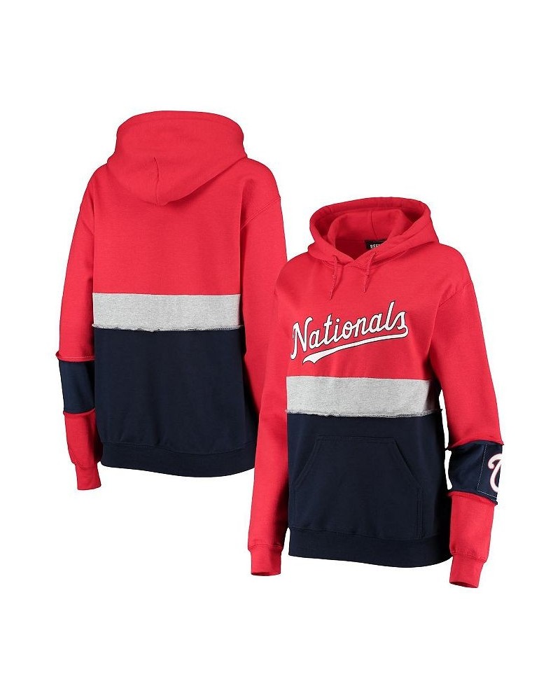 Women's Red Washington Nationals Pullover Hoodie Red $29.40 Sweatshirts