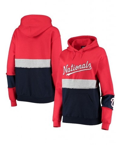 Women's Red Washington Nationals Pullover Hoodie Red $29.40 Sweatshirts